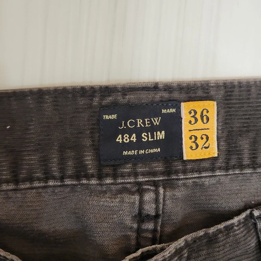 ​J.CREW 484 Slim Fit Corduroy Pants 36x32 Dark Grey Charcoal Preppy Minimalist